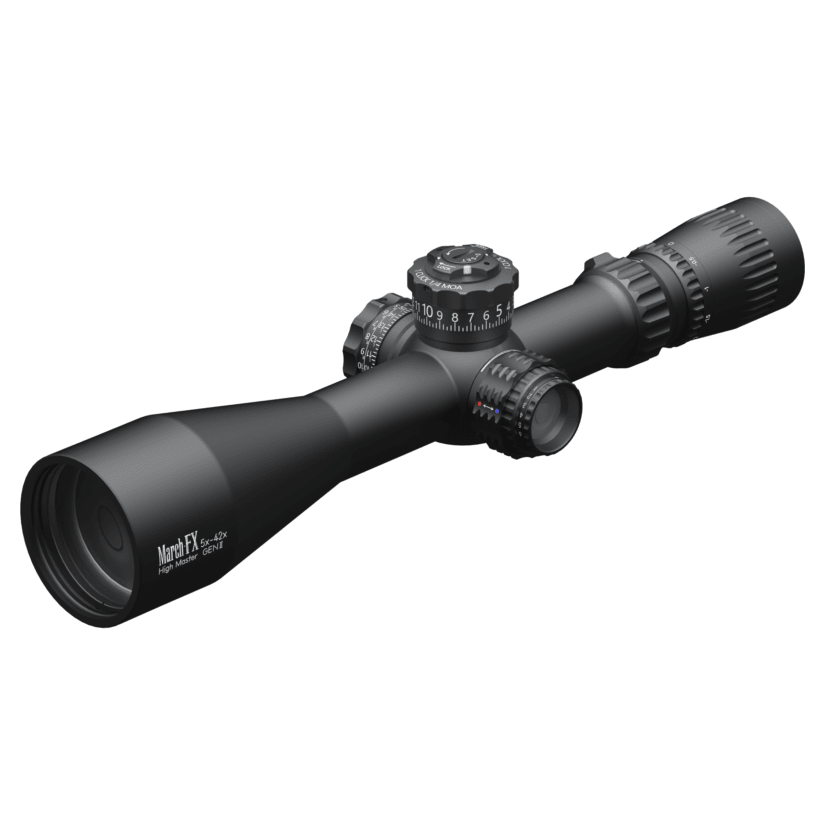 March FX Tactical 5-42x56mm G2 FFP FMA-TR1 Reticle 1/4MOA 6Level Illum Riflescope D42HV56WFIMAX-G2-FMA-TR1