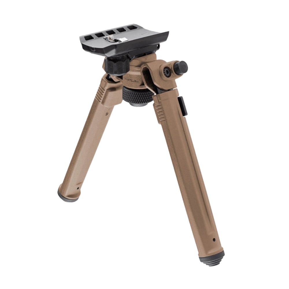 Magpul 6.30-10.30" Vertical Adjustment Flat Dark Earth Aluminum Bipod w/Sling Stud Attachment & Rubber Feet for AR-Platform MAG1075-FDE - Main Image