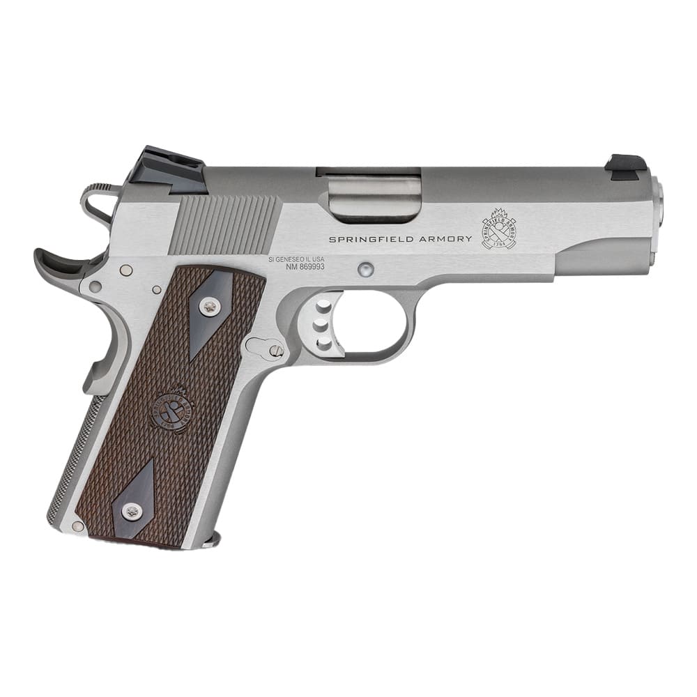 Springfield Armory 1911 Garrison 9mm 4.25" Bbl Stainless Handgun w/ Low profile 3-Dot Sights, 1x9rd Mag PX9417S - Main Image