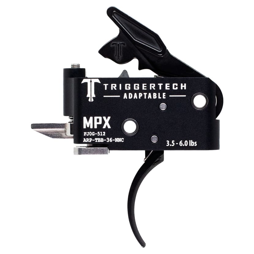 TriggerTech Gas Gun Duty MPX Two-Stage Traditional Curved 3.5 lbs PVD Black Trigger AHX-TDB-33-NNC