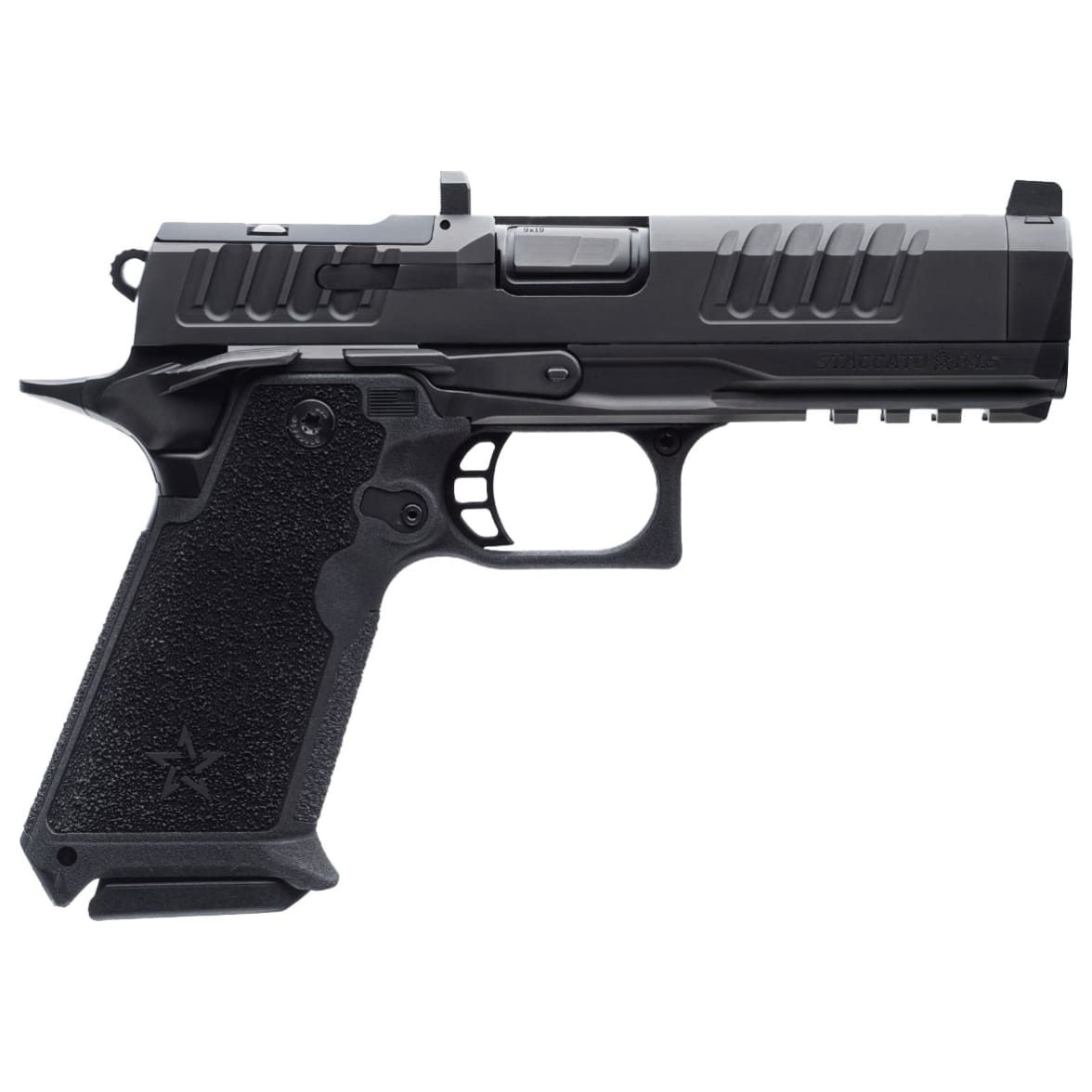Staccato Base HD P4.5 9mm DLC Barrel Ameriglo Front Sight DLC/SS Finish 2x Mags 20-1300-000106