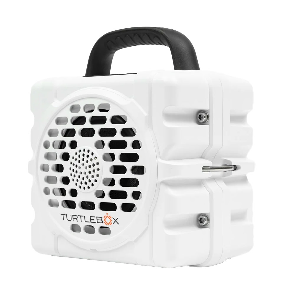 Turtlebox CUB Outdoor Bluetooth Speaker with 2-Unit Pairing & Party Mode, Steel Tie-Downs, 8.6"x7.2"x5.8", 5.3lbs, White TB-CUB-G1-WHT-1 - Main Image