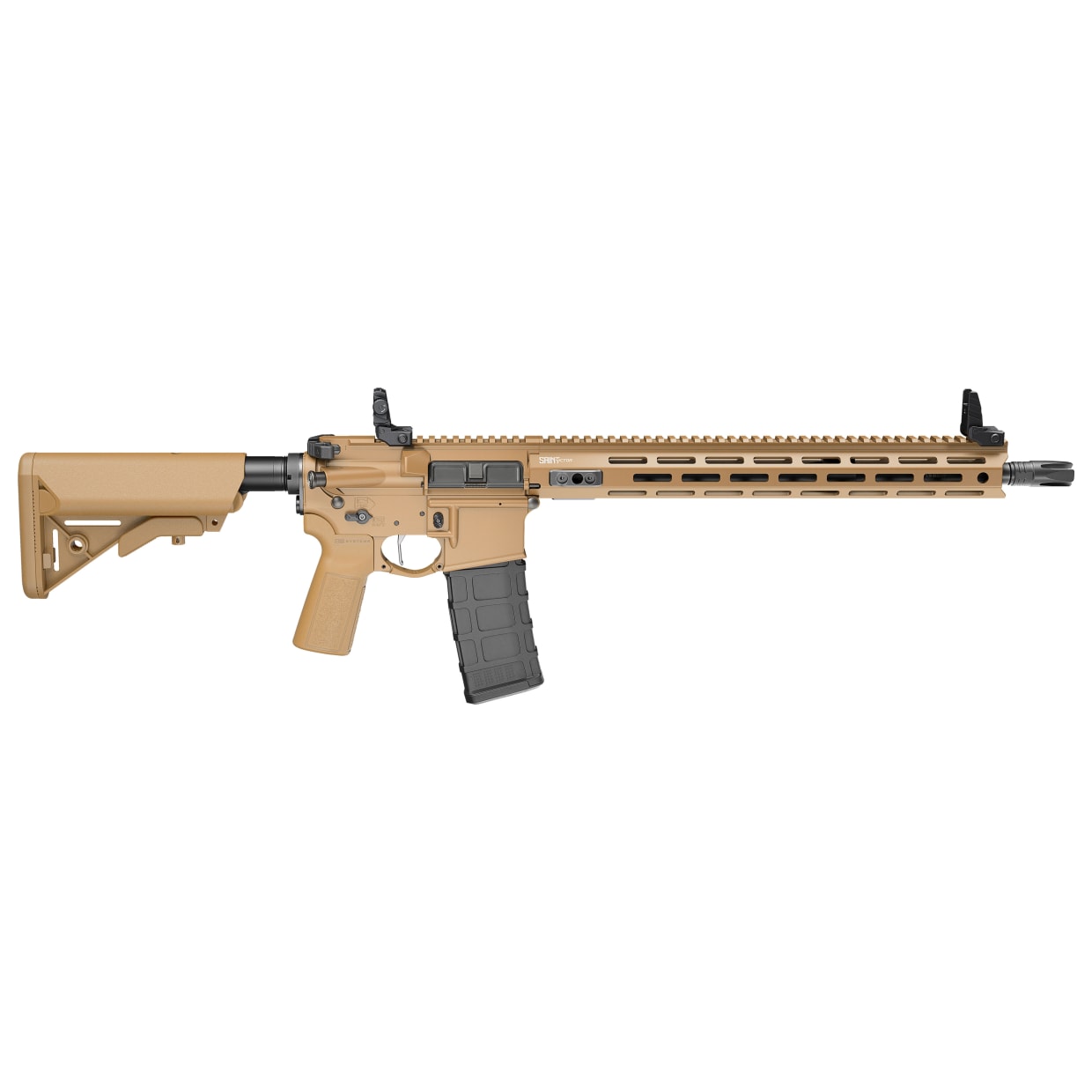 Springfield Armory Saint Victor 5.56 NATO 16" Bbl Coyote Brown Rifle w/ B5 Stock, Flip-Up Sights, 1x30rd Mag STV916556CB-V2-B5 - Main Image