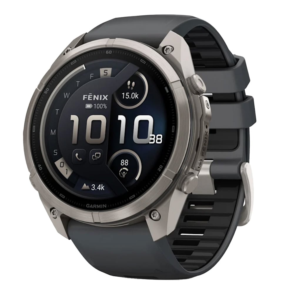 Garmin Fenix 9 Pro 51mm Titanium Smartwatch w/ inReach, AMOLED Display, Graphite-Black Silicone Band 010-04337-20 - Main Image