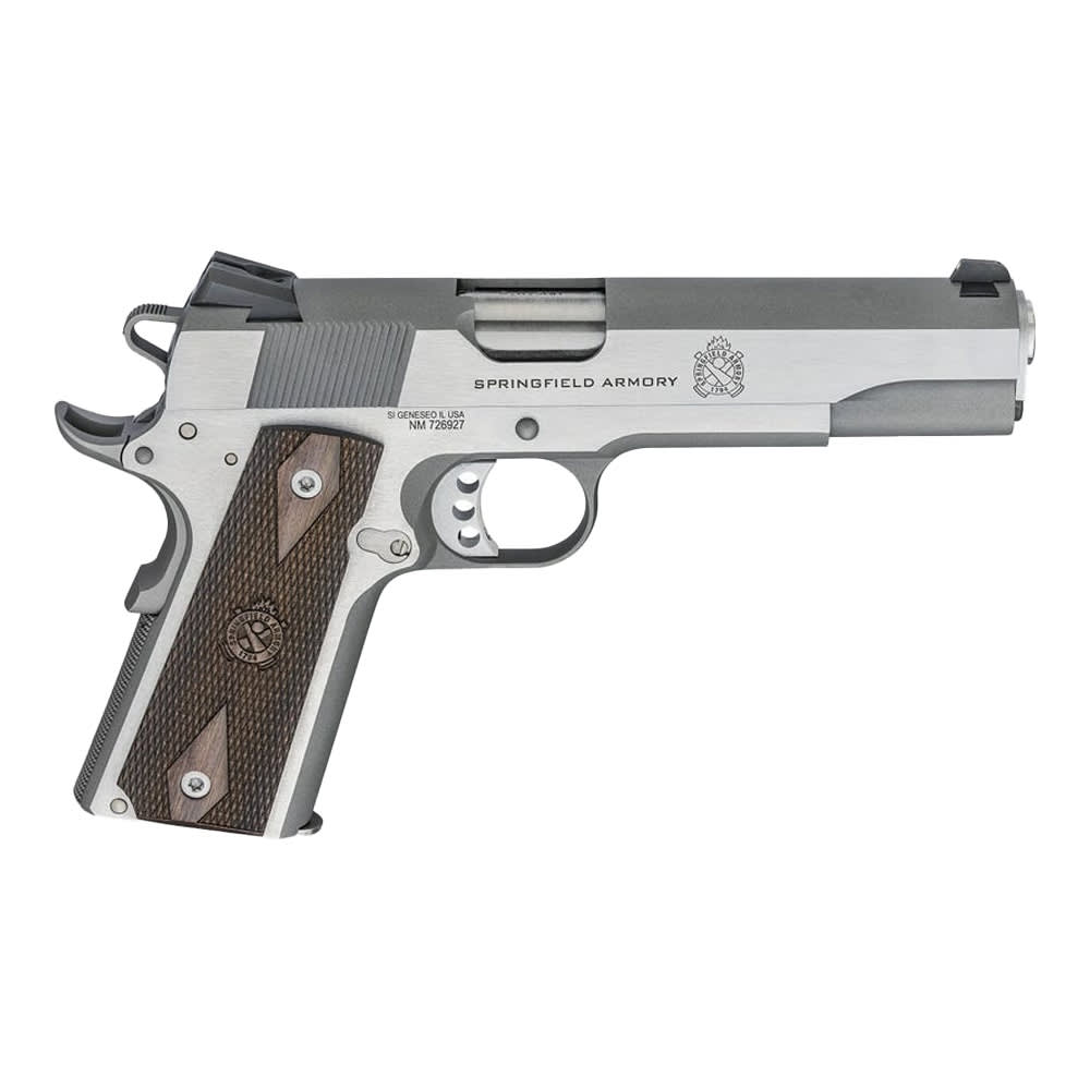 Springfield Armory 1911 Garrison .45 ACP 4.25" Bbl Stainless Handgun w/ Low profile 3-Dot Sights, 1x7rd Mag PX9418S - Main Image