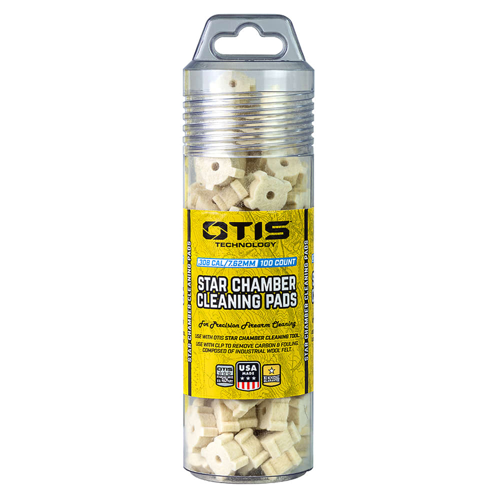 OTIS 100 Star Chamber Cleaning Pads In Twist Top Container (7.62mm) MSR/AR Tool FG-2717PD-100