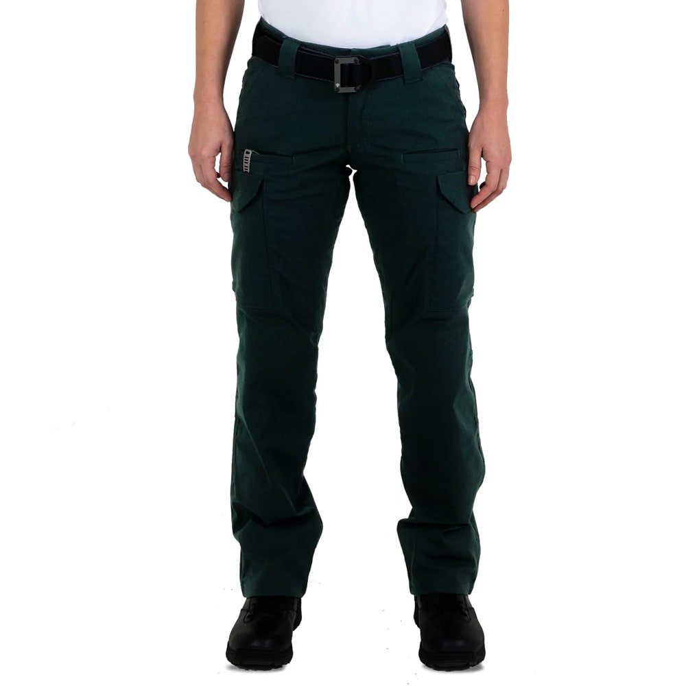First Tactical Women's V2 Tactical Pants 2-Way Stretch Water Resistant Double-Dyed Spruce Green 124011-812 - Main Image