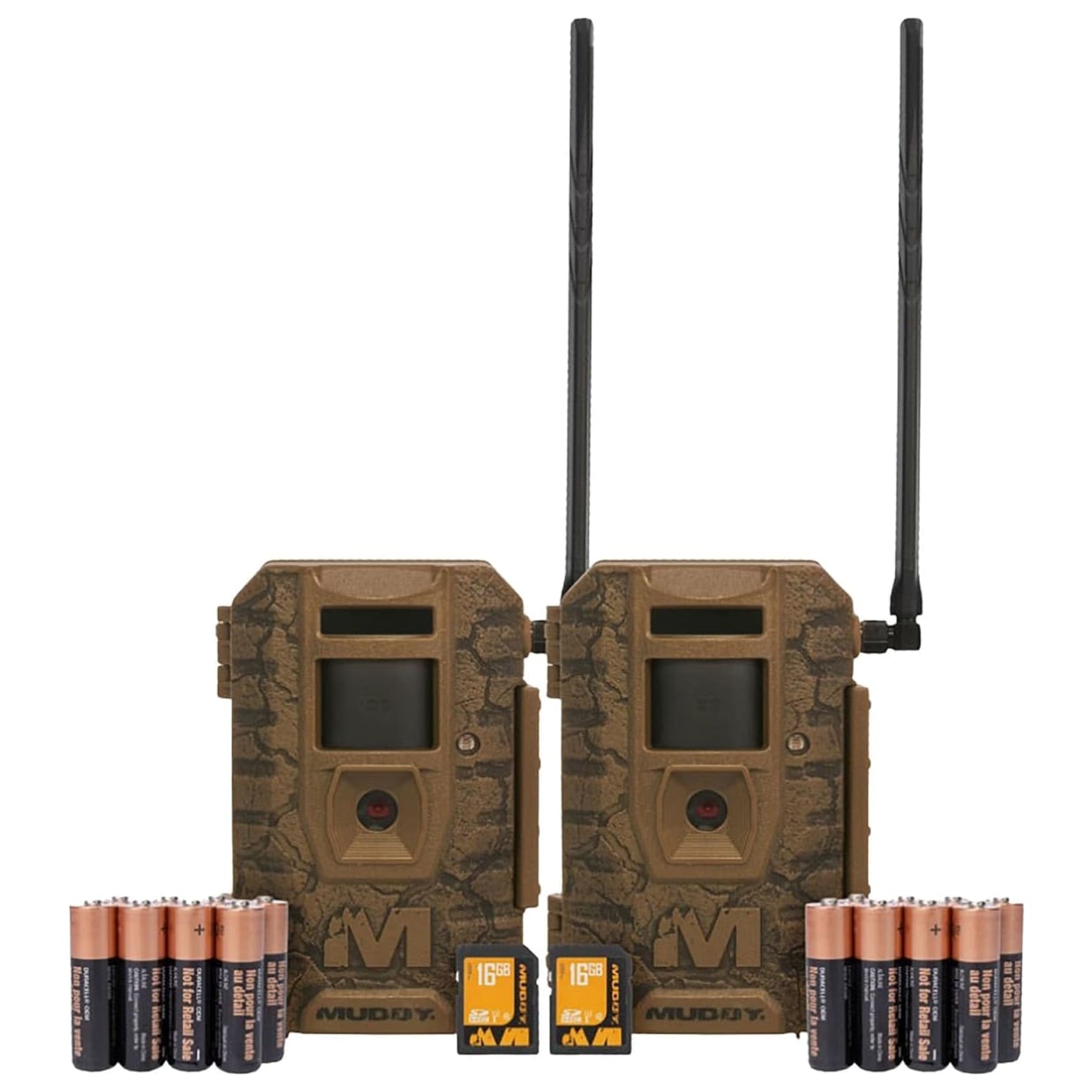 Muddy Pack of 2 Mitigator 3.0 36MP Cellular Trailcams w/ 32GB SD Cards, 720p Video/Audio, Dual Network Coverage,16 AA Batteries MUD-MTGTR3K-2PK - Main Image