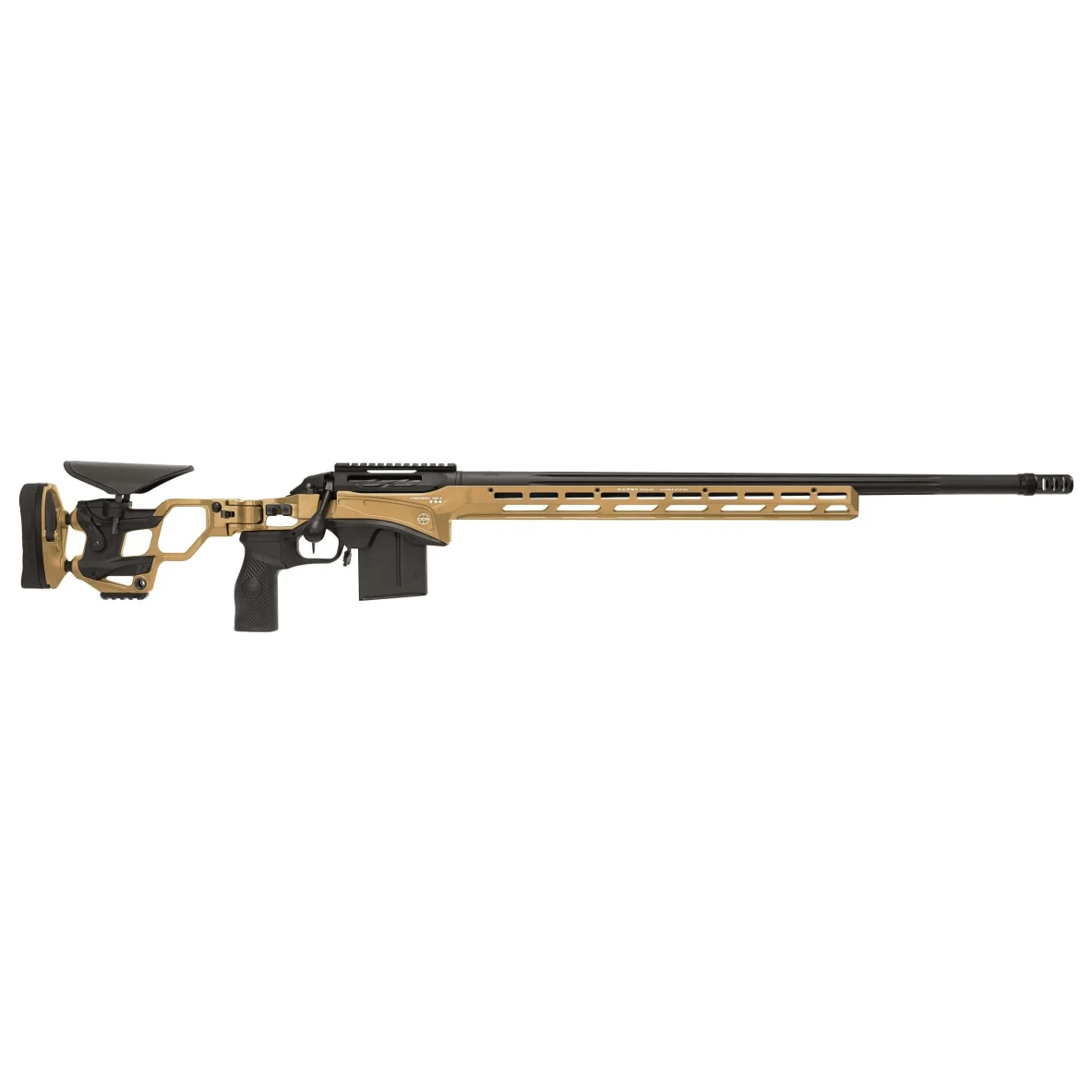 Cadex Defense CDX-SS SEVEN S.T.A.R.S. PRO 6mm BR 26" 1:7.5" Bbl Hybrid Tan/Black Rifle w/Hunting-Style MB CDXSS-PRO-6BR-26-CS20-D2A1N-HTB