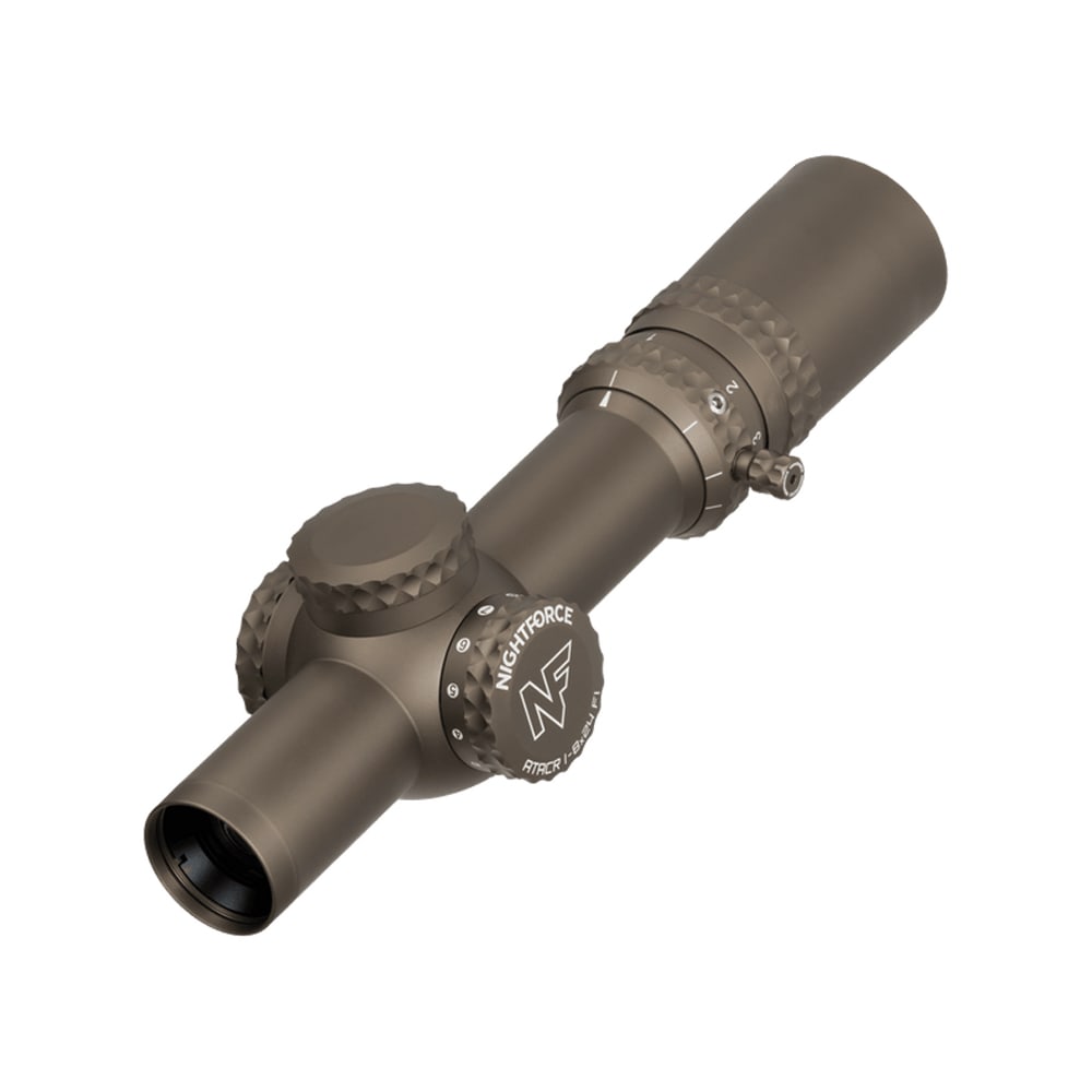 Nightforce ATACR 1-8x24mm F1 .1 Mil-Radian Night Vision Power Throw Lever FC-DMx (MOA) Fist Focal Plane Reticle Dark Earth 34mm Tube Riflescope C709
