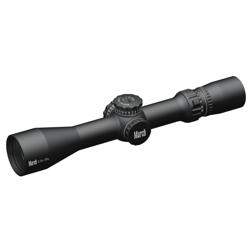 March Compact Tactical 2.5-25x42 Di-plex Reticle 1/4MOA Riflescope D25V42T