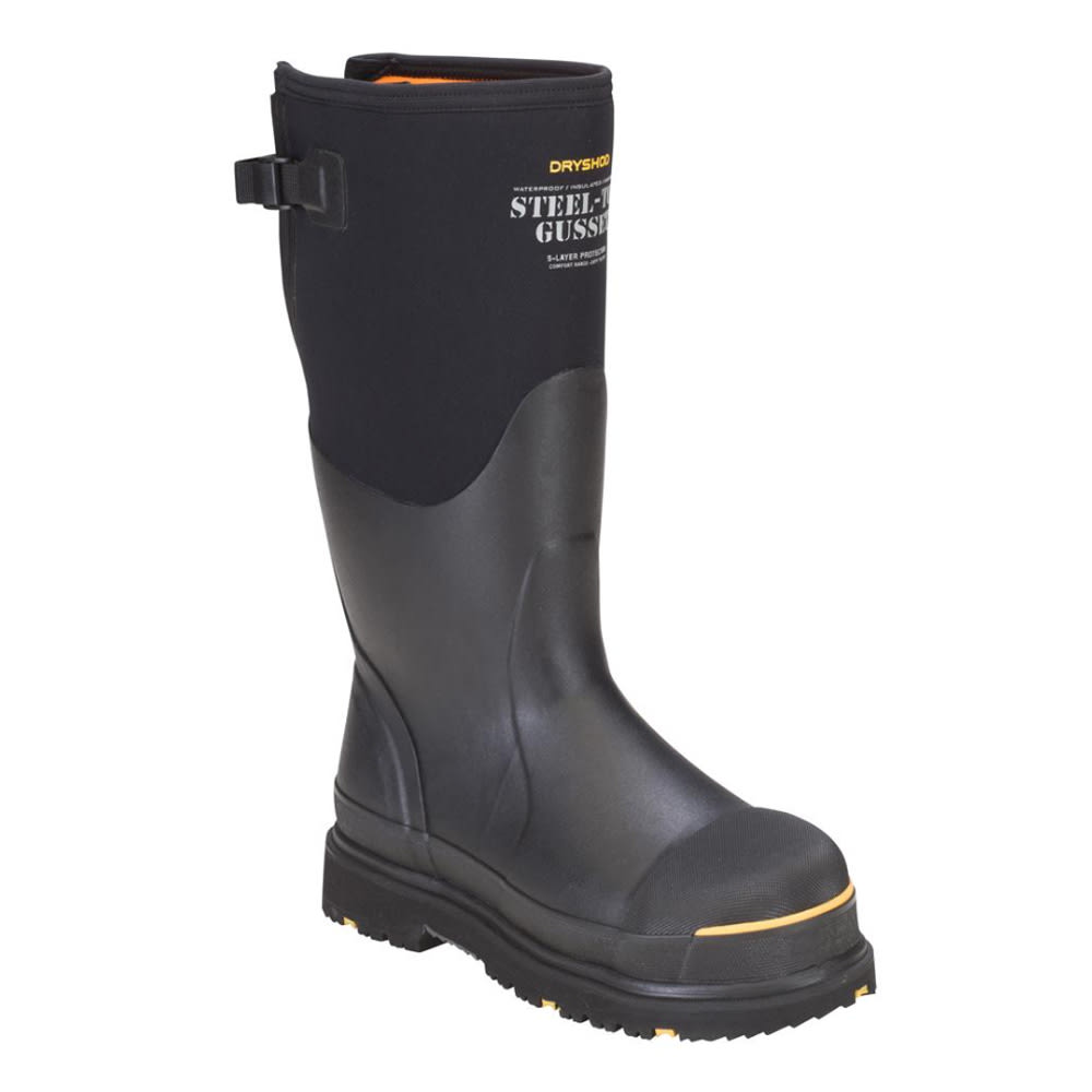 Dryshod Brute Mid Gusset Black/Yellow Men's Size 14 Boots BRUG-MM-BLK-M14