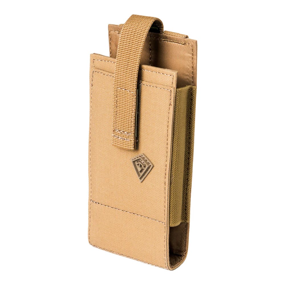 First Tactical Tactix Media Large 500D Nylon Coyote Pouch 3x6.25x1" w/ 2 Hooked Lynx Attachments 180017-060-1SZ - Main Image