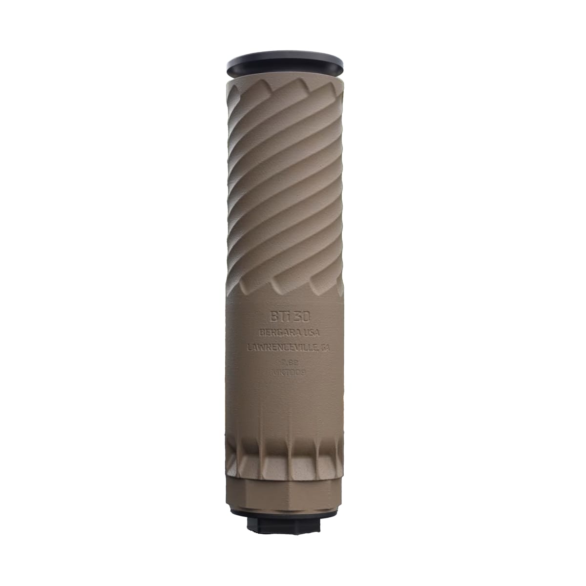 Bergara .30 Cal Flat Dark Earth Cerokote Suppressor w/Closed Endcap Installed, Vented Endcap Included, & 5/8-24 HUB BTi-30FDE