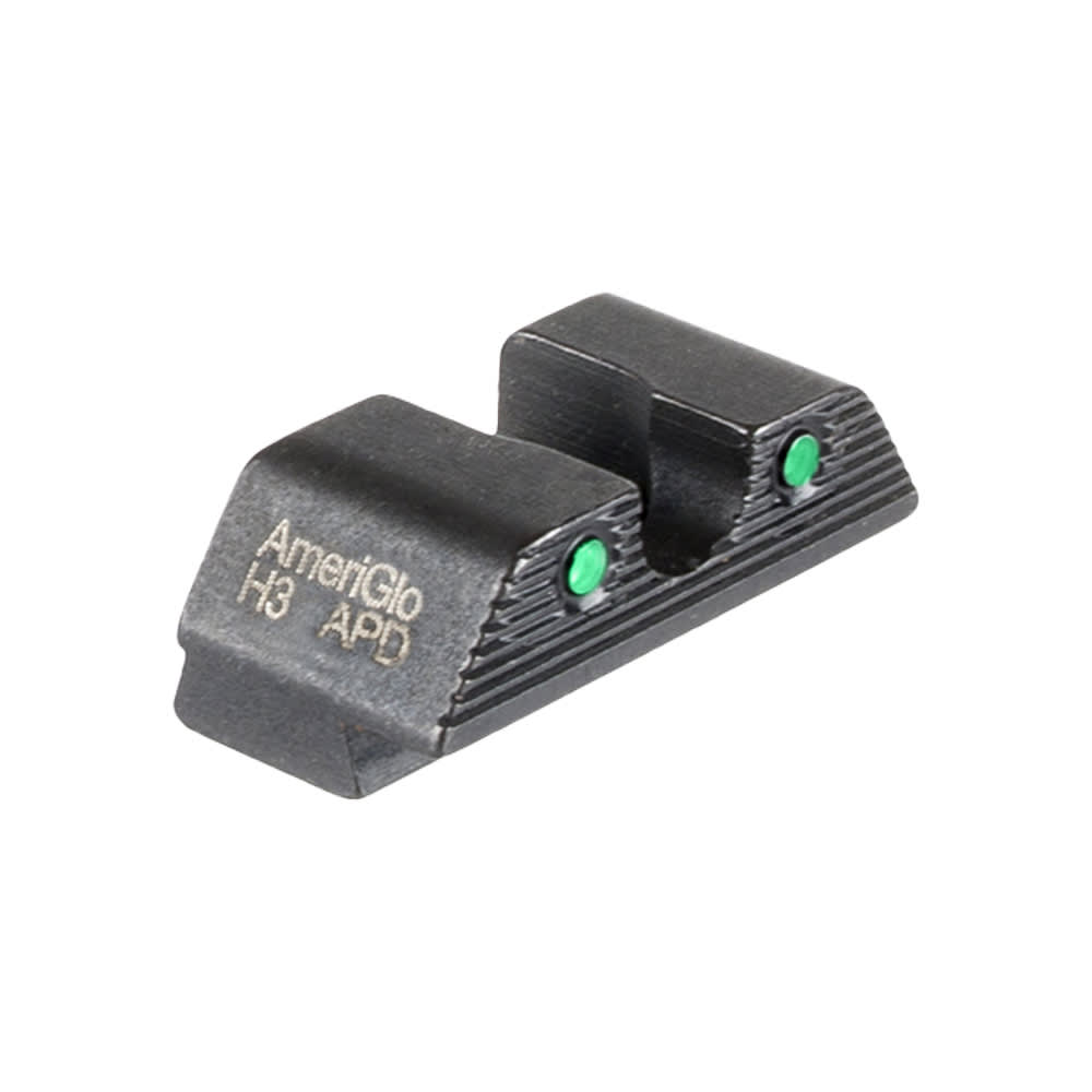 Ameriglo Green Tritium U-Notch 2-Dot Black Outlines Rear Sight Only For Glock 42 /43 /43X / 48 .276" Height .165" GL-845R - Main Image