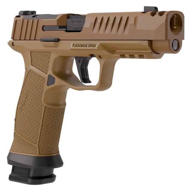 Sig Sauer P385 Full Size 9mm 4"Bull Bbl Coyote Handgun w/Integrated Comp, SIG-LOC Slide, SRDS, 1x17 & 2x21rd Magazines 385F-9-COMP-COY - Main Image