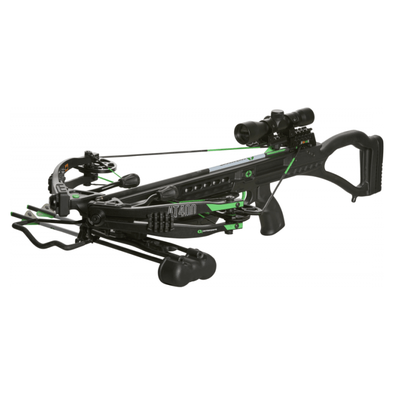 Centerpoint AT400 Compound Crossbow Kit, Includes 400 FPS 142 FPE w/4x32mm Scope, Detachable Silent Crank, Adj Foregrip, & 3 20" .003 Arrows C0018 - Main Image