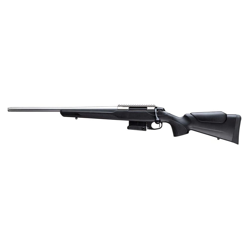 Tikka T3X Ctr Stainless Steel 6.5 PRC NS 24 BBL 1:1/8 5/8x24 TPI LH 4RD Synth FIX CHK / Black J04087