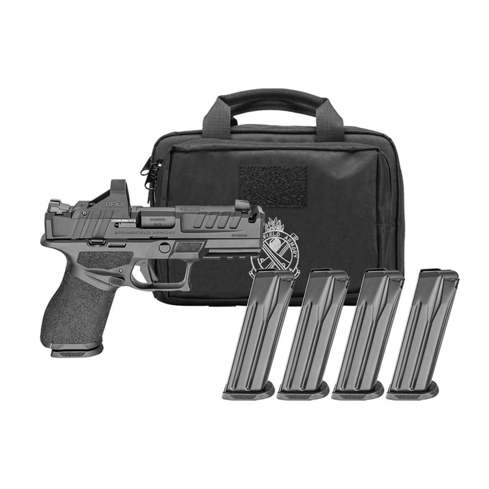 Springfield Armory Echelon 4.0C Compact 9mm 4" Bbl Black CA Compliant Handgun w/ Viridian RFX11 Optic, Pistol Bag, 4x10rd Mags EC9409BCA-COMP-PAC - Main Image