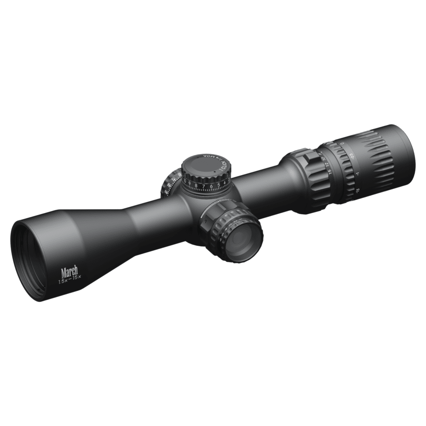 March Compact 1.5-15x42mm SFP FD-1 Reticle 1/4MOA 6Level Illum Riflescope D15V42I-FD-1