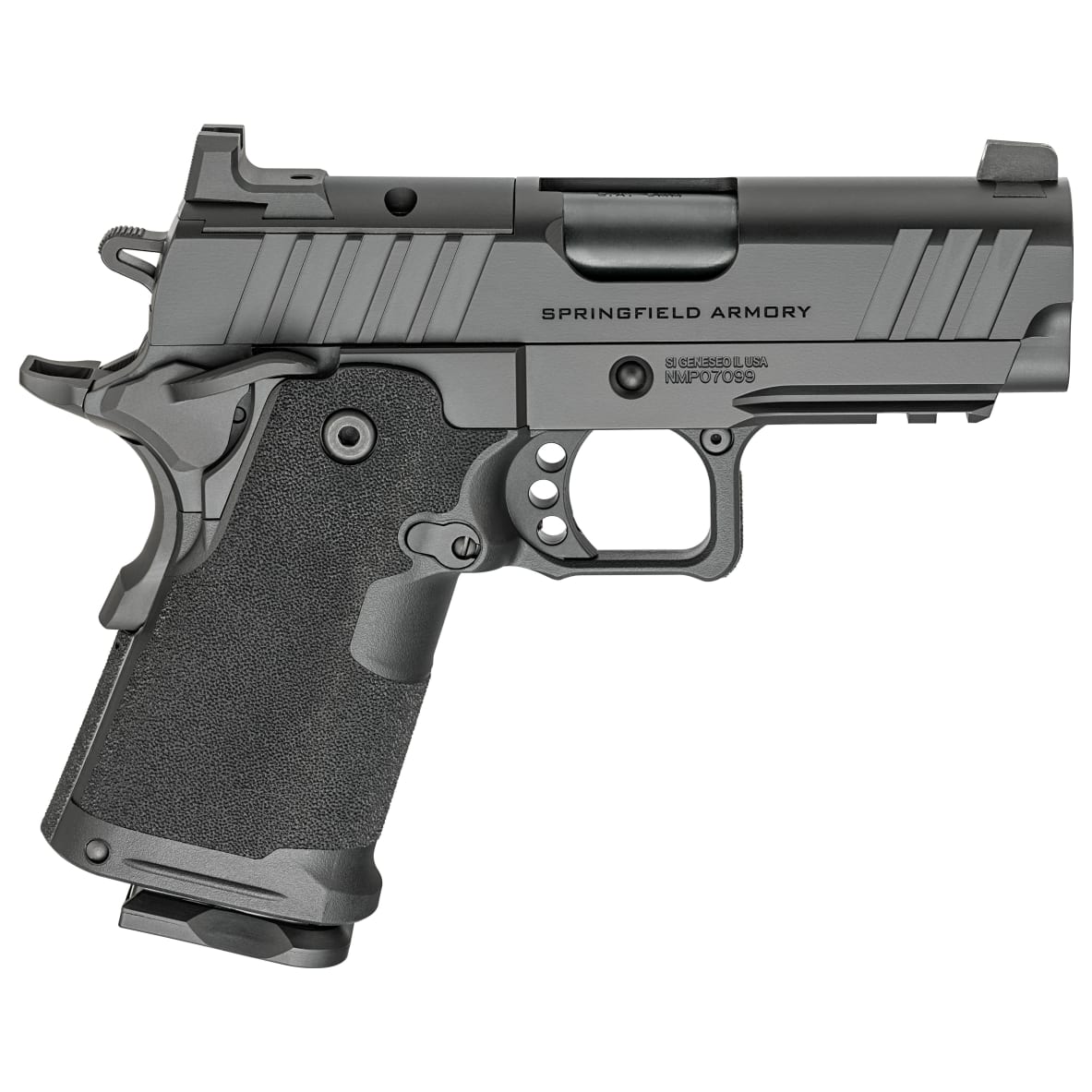 Springfield Armory 1911 DS Prodigy 9mm 3.5" Bbl Compact Black Handgun w/ AOS Plate, U-Notch Tritium Sights, 2x15rd Mags PH9115AOS - Main Image