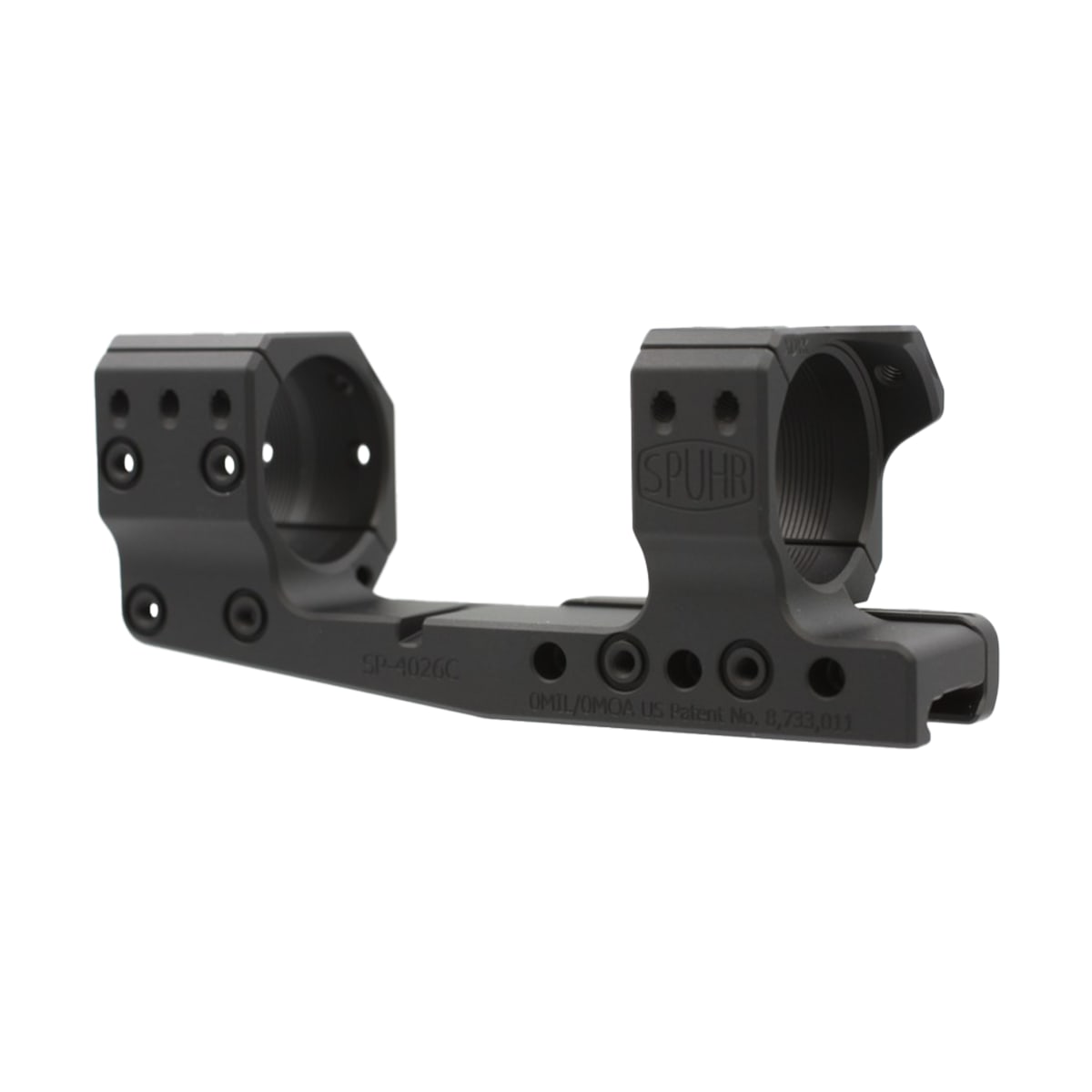 Spuhr Steel Side Clamp Picatinny Cantilever Scope Mount 34mm H32mm/1.26" 0MIL/0MOA PIC Gen3 SP-4026CM