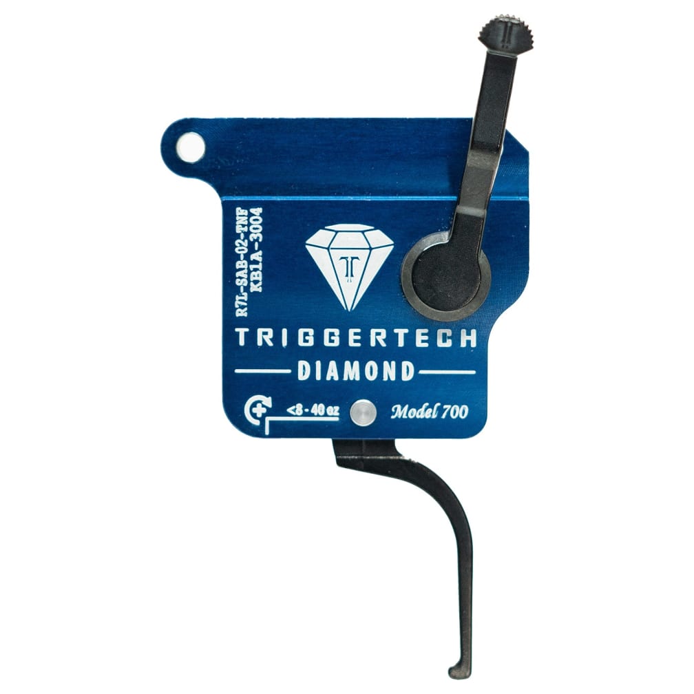 TriggerTech Rem 700 Rough Diamond Trigger - Left Hand, Black Flat Lever, No Bolt Release Black R7L-SAB-02-TNF