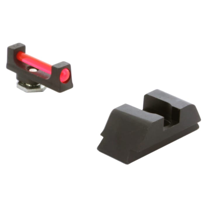 Ameriglo 1L Red Fiber .115" FRONT Flat Black REAR Optic Height Fiber, Glock - All Models GFT-140