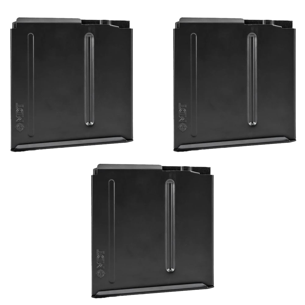 MDT 3-Pack LA .300 Win Mag 3.715 5rd Blk Metal Magazine Bundle 102143-BLK-MDT-KIT-3X - Main Image