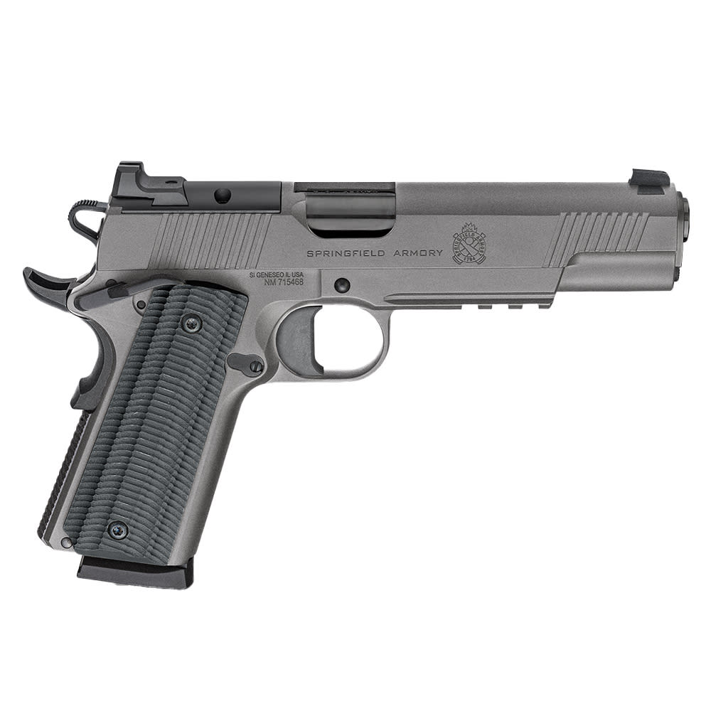 Springfield Armory 1911 Operator .45 ACP 5" Bbl Tungsten Handgun w/ AOS Plate, U-Notch Tritium Sights, 2x8rd Mags PO9230TAOS - Main Image