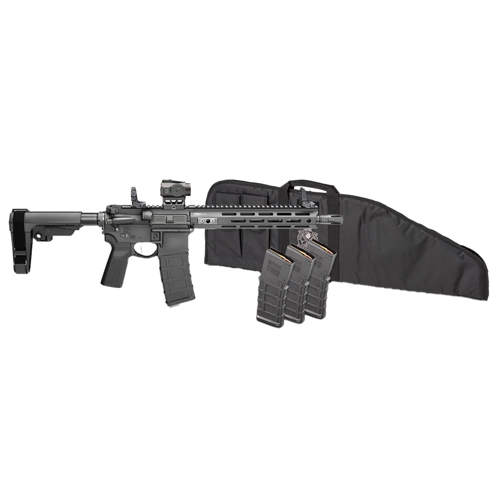 Springfield Armory Saint Victor 5.56 NATO 11.5" Bbl Black Pistol w/ Viridian Venta Green Dot, Rifle Bag, 4x30rd Mags, SBA3 Brace STV9115556BPV2-PAC - Main Image