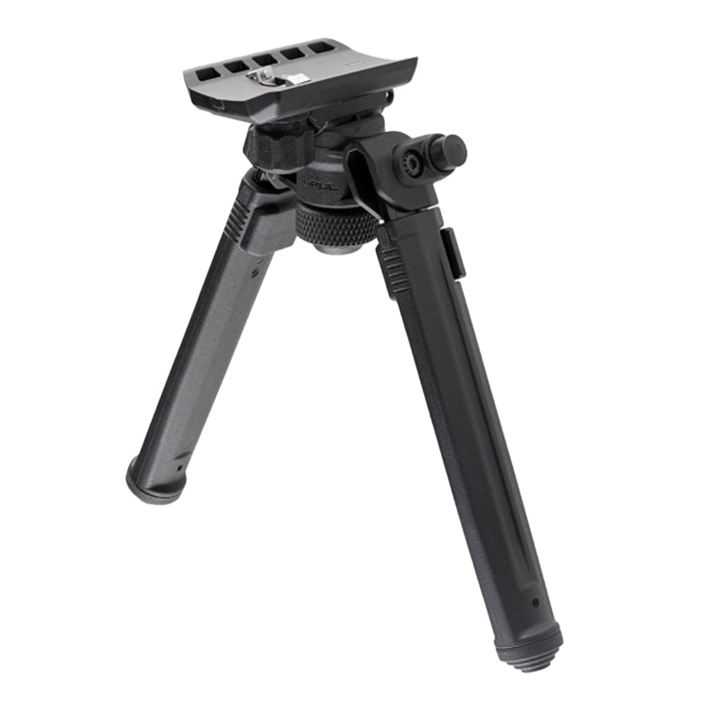Magpul 6.30-10.30" Vertical Adjustment Black Aluminum Bipod w/Sling Stud Attachment & Rubber Feet for AR-Platform MAG1075-BLK - Main Image