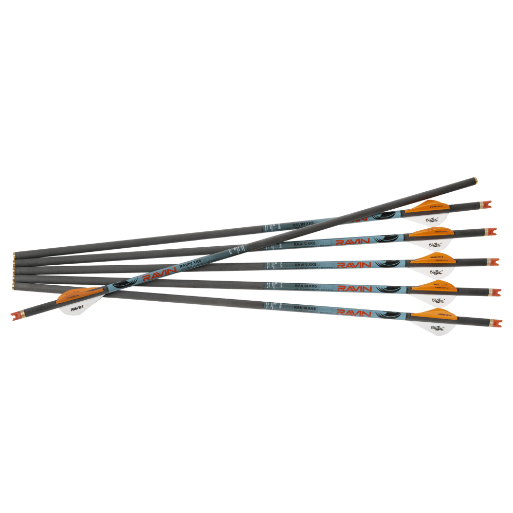 Ravin XK5 3 Pack 500gr .001 Carbon Shaft Brass Insert 2" Vanes Polymer Nock Arrows (Not for use in R500 Crossbows) R349 - Main Image