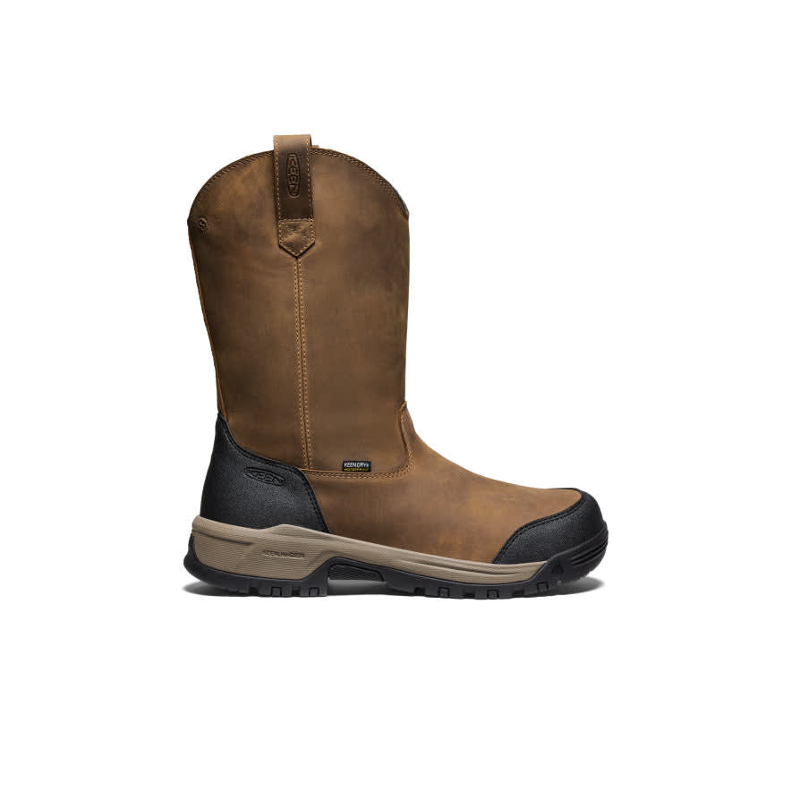 Keen Core Work Evanston Pull On WP Soft Toe Men's Bison/Black 9 EE 1030489-9EE