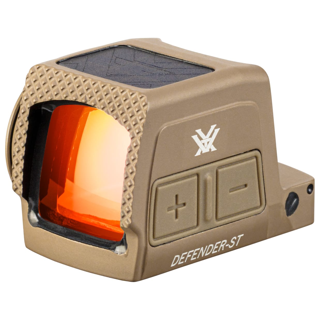 Vortex Optics Defender ST Tan Enclosed Solar Micro Red Dot Sight w/3 MOA Dot & 32 MOA Circle, Motion Activated, DeltaPoint Pro Mount DFST-MRD3-E-T - Main Image