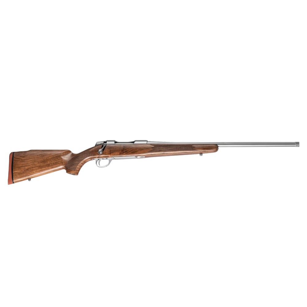 Sako 90 Hunter Stainless Steel 375 H&H No Sights 24.5 BBL 1:12 TPI RH SS Trig 4RD Wood / Oiled Brown J06164
