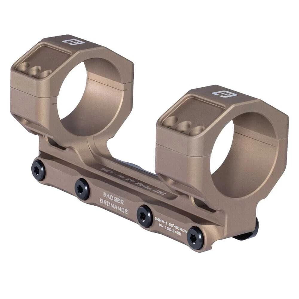 Badger Ordnance C.O.M.M. MAX 34mm 1.54" 20MOA Tan Scope Mount 154-342K