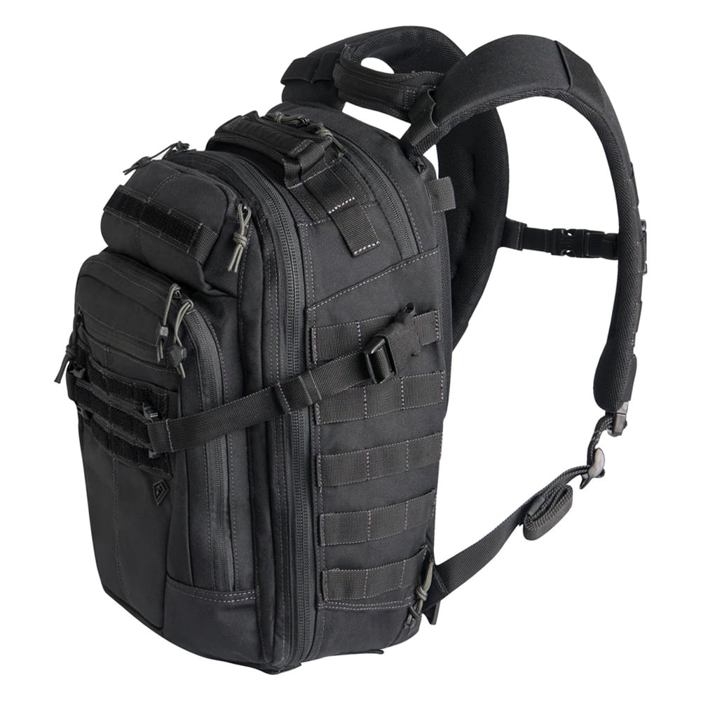 First Tactical Specialist Half-Day 25L Black Backpack w/ Shovel Backboard & YKK Zippers 180006-019-1SZ - Main Image