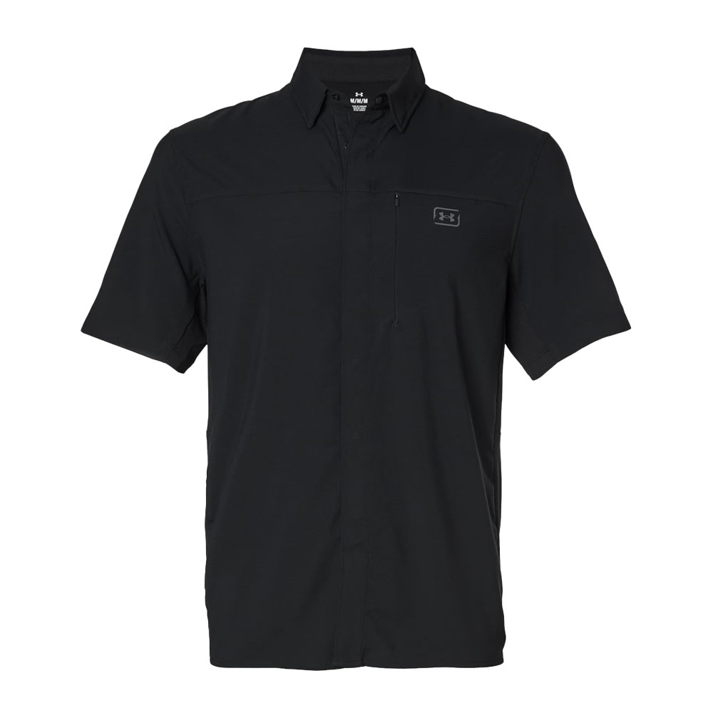 Under Armour Men's Fish Pro Hybrid Woven Shortsleeve Black/Castlerock Shirt 1383571-00100 - Main Image