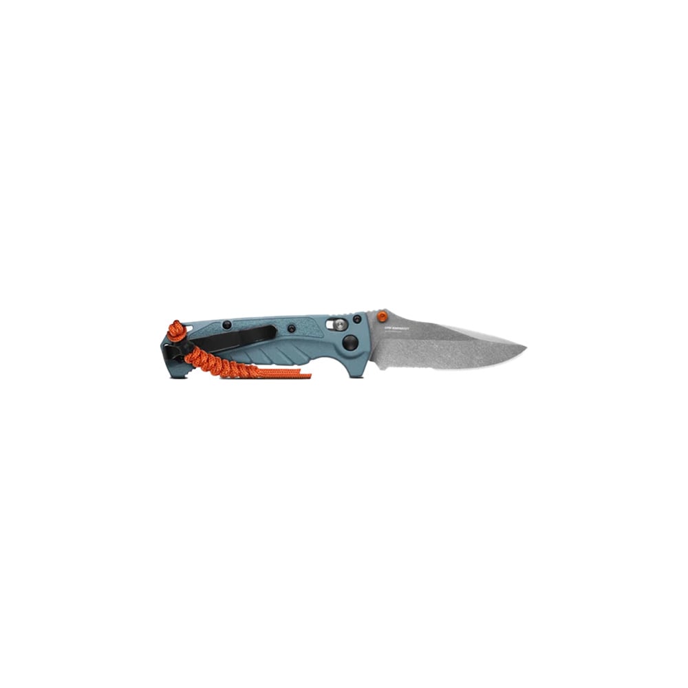 Benchmade Mini Adira AXIS Serrated Drop-Point Depth Blue Drop-Point Knife 18065S