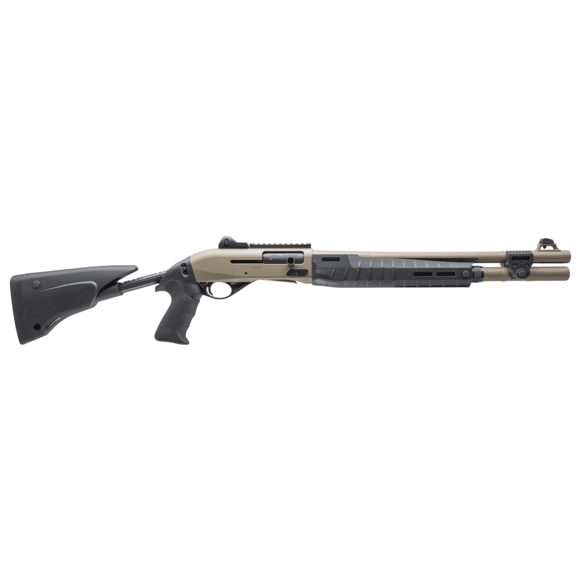 Benelli M2-G1 Tactical 922r 12ga 18.5" Bbl 7+1 Cap Ghost Ring Sights 5-Position Stock Pistol Grip FDE Shotgun 11617 - Main Image