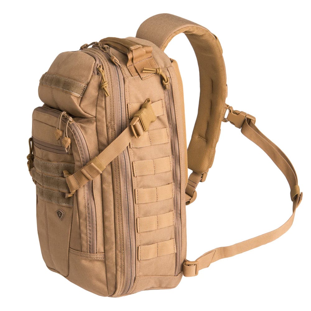 First Tactical Crosshatch 19L Coyote Sling Pack w/ YKK Zippers & CCW Pocket 180011-060-1SZ - Main Image