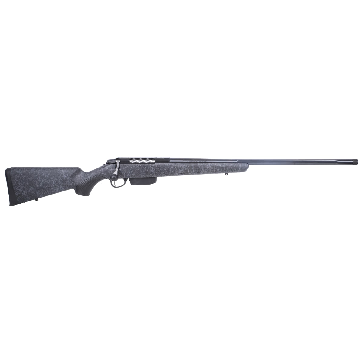 Tikka T3X Lite Blued Steel 6.5 PRC NS 24.3 Fluted BBL 1:1/8 5/8x24 TPI RH 4RD Synth / Roughtech Black Paint White Web J03384