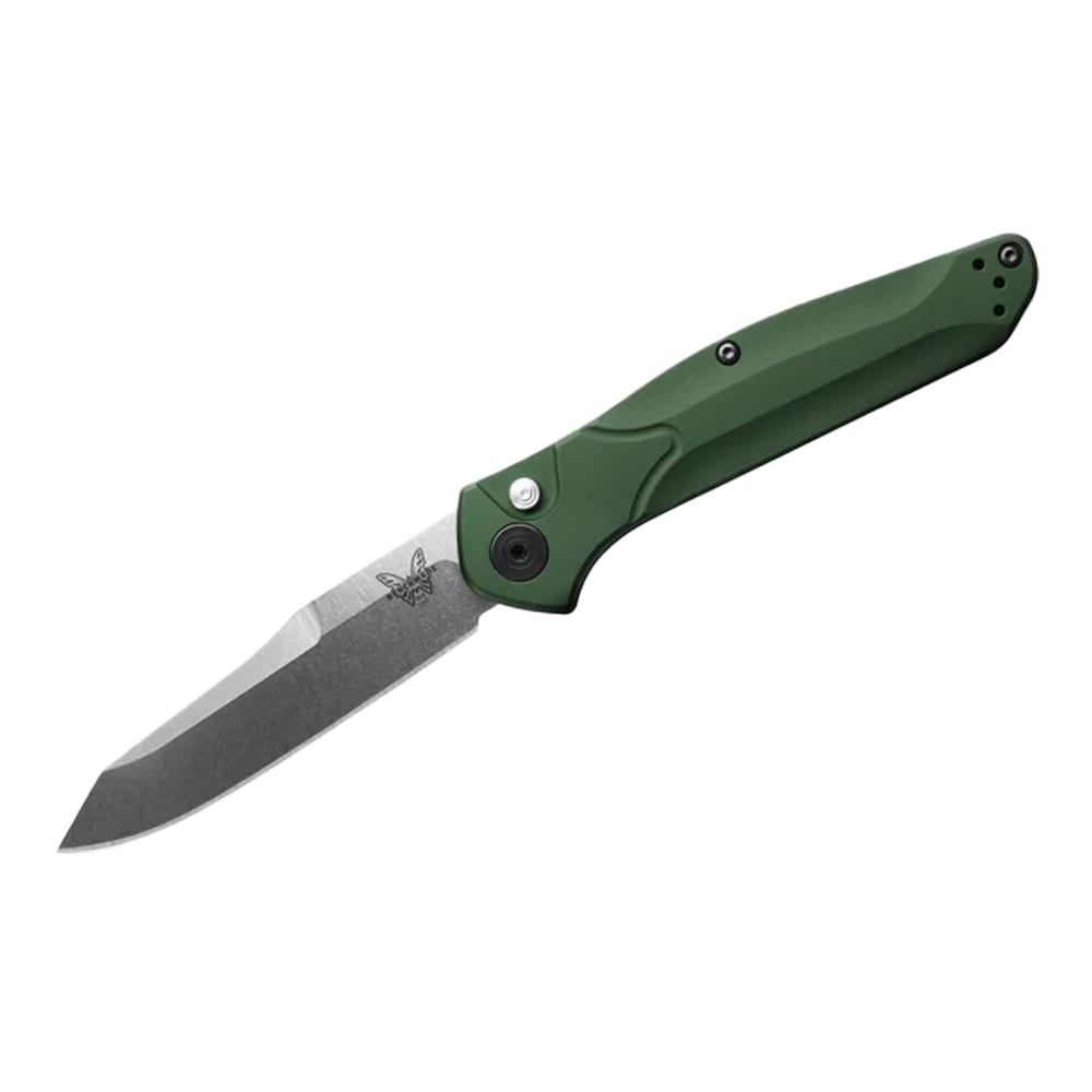 Benchmade Auto Osborne Reverse Tanto 9400 Green Aluminum Knife 9400