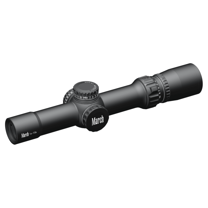 March Compact 1-10x24 Di-plex Reticle 1/4MOA Riflescope D10V24