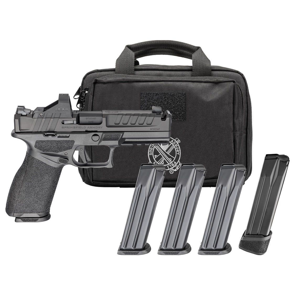 Springfield Armory Echelon 4.5F Full Size 9mm 4.5" Bbl Black Handgun w/ Viridian RFX11 Optic, Pistol Bag, 3x17rd & 1x20rd Mags EC9459B-COMP-PAC - Main Image
