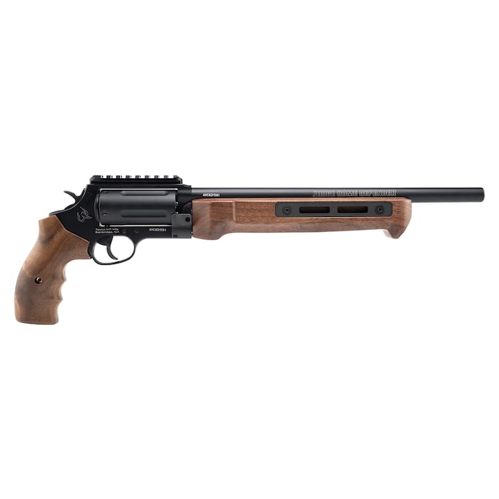 Taurus JUDGE Home Defender 45 COLT/.410 GA Black 13'' Bbl 5 rd WOOD Grip w/ Pic Rail 2-JHD441013MAG-W - Main Image