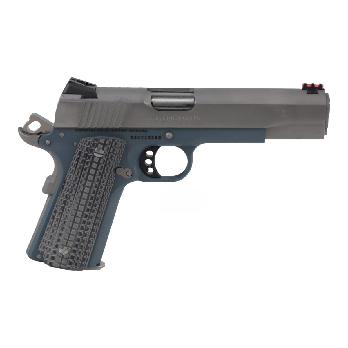 Colt 1911 Government Model Competition 9mm 5" National Match Bbl Series 70 SS Slide Blued Titanium Frame Pistol O1072CCS-BT - Main Image
