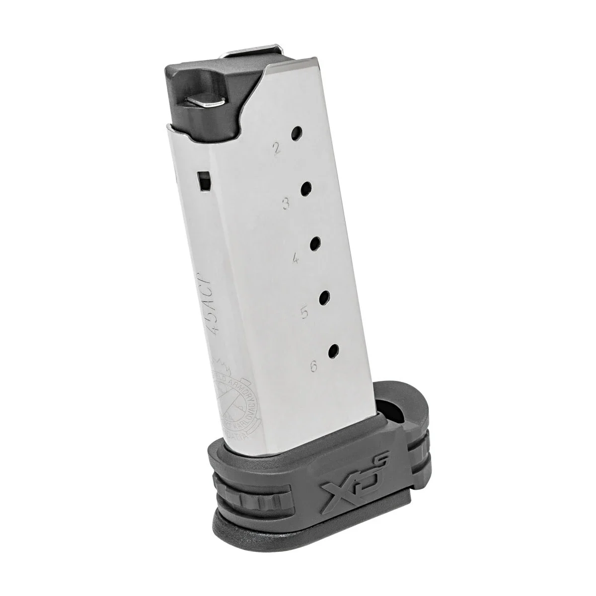 Springfield Armory XD-S .45 ACP 6rd Mid-Size Magazine w/Black Sleeves for Backstraps 1 & 2 XDS5006 - Main Image