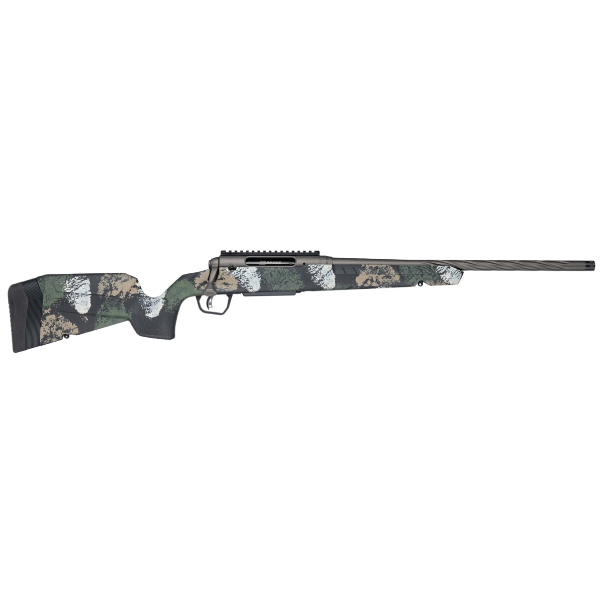 Savage Arms G4 Axis 2 Pro Forest SP Camo .22 CM 1:8" 1/2x28 20" Heavy Sporter Spiral Fluted Bbl Carbon Steel/Synth Gun Metal BRZ Rifle 33268 - Main Image